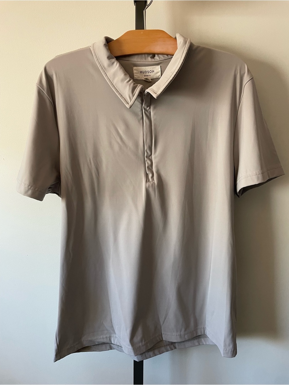 Hudson North Men’s Quarter Zip Short Sleeve Polo Shirt Grey Size Large